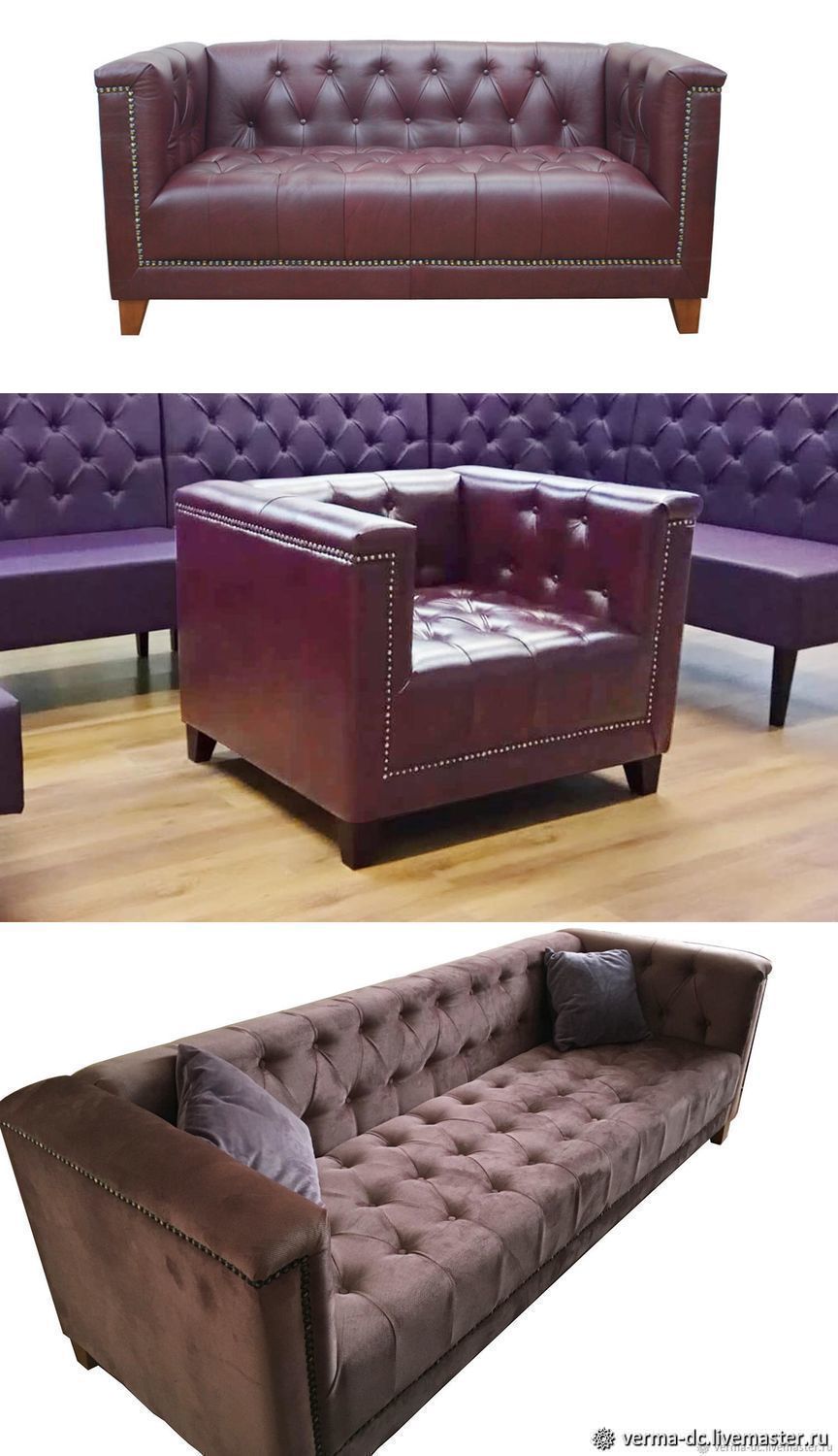 Диван в английском стиле chesterfield provance Cherry Ale