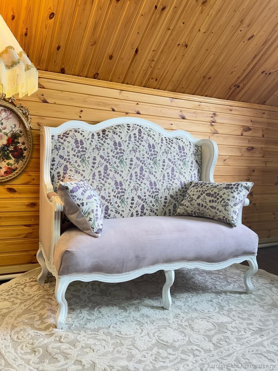 Диван двухместный новый, Английский стиль, Дерево бук