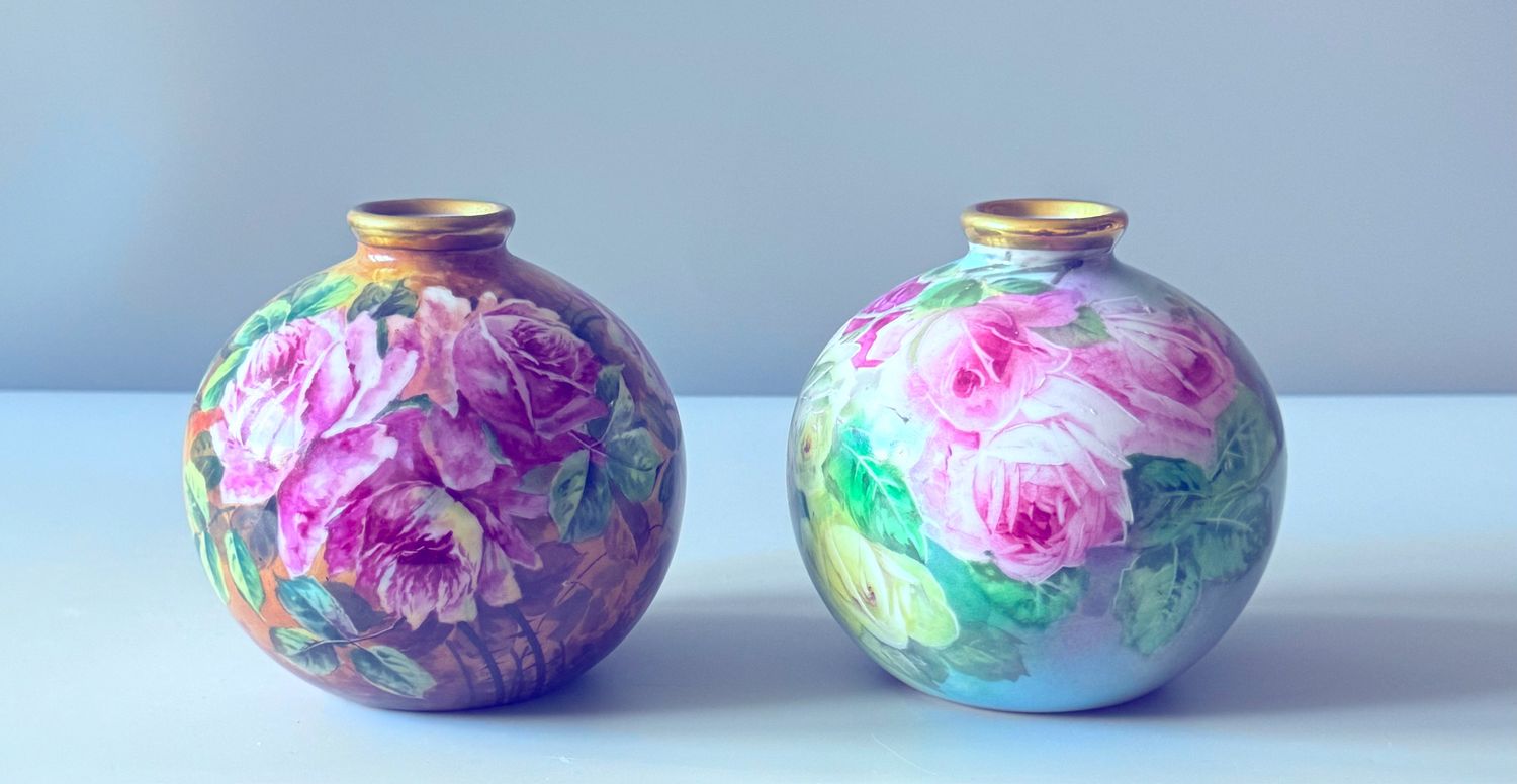 Старинные фарфоровые вазы. Limoges