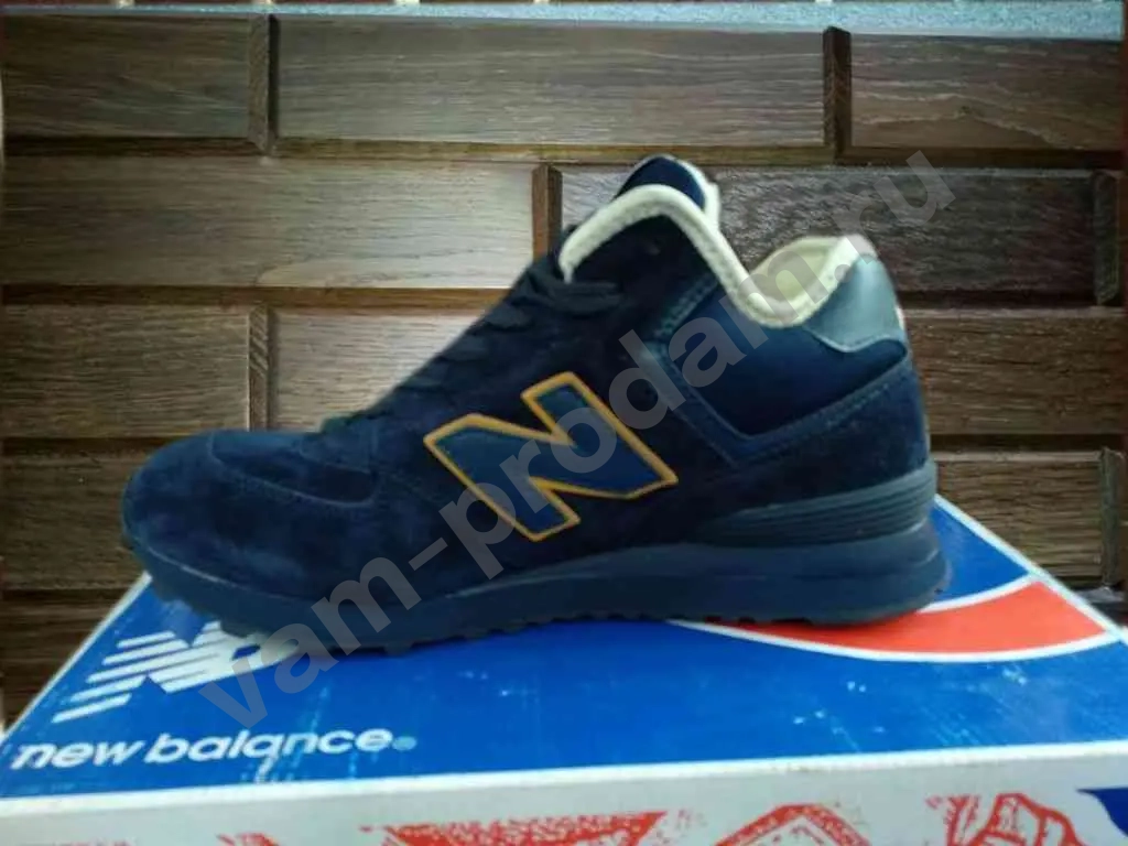 Кроссовки NB 574 (СИНИЕ, ЗАМША,ЗИМНИЕ) MRH574UKC