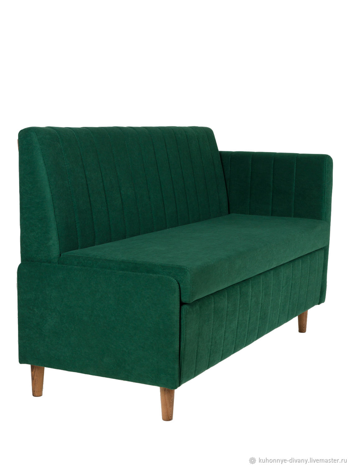 Диван на кухню с ящиком прямой, Ника , деревянные ножки