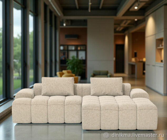 Дизайнерский диван с оттоманкой Бабблет