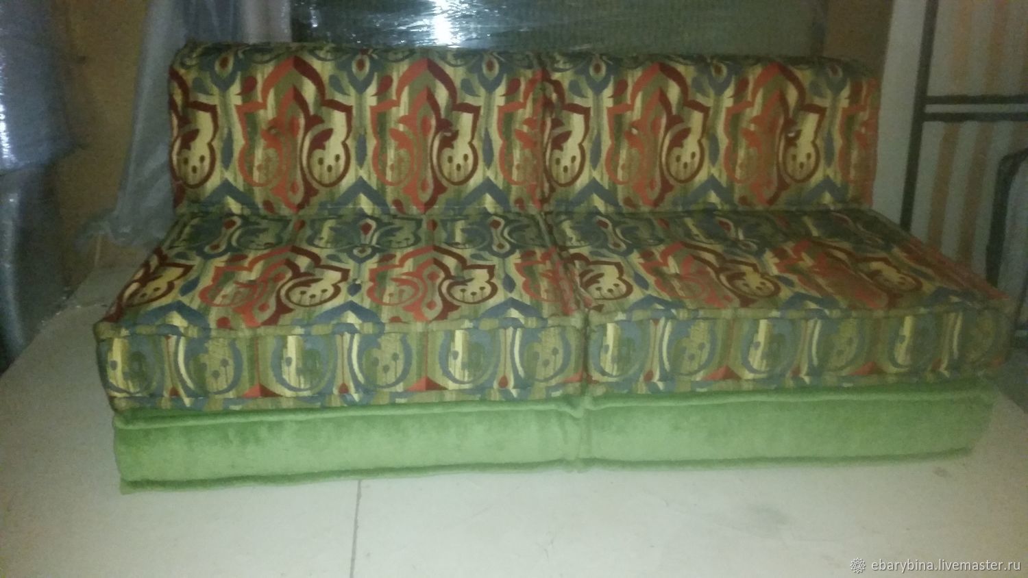 Диван Маджонг в ткани Икат