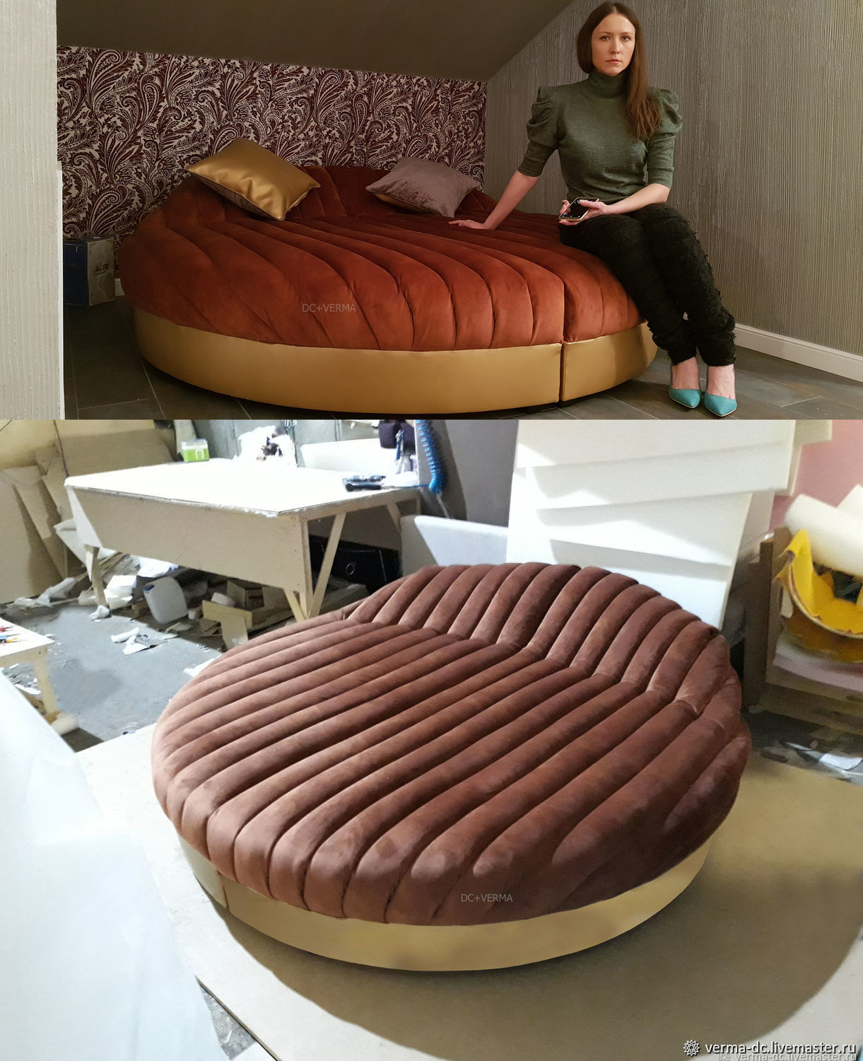 Диван для домашнего кинотеатра.Диван MIDCENTURY Coral Stripes