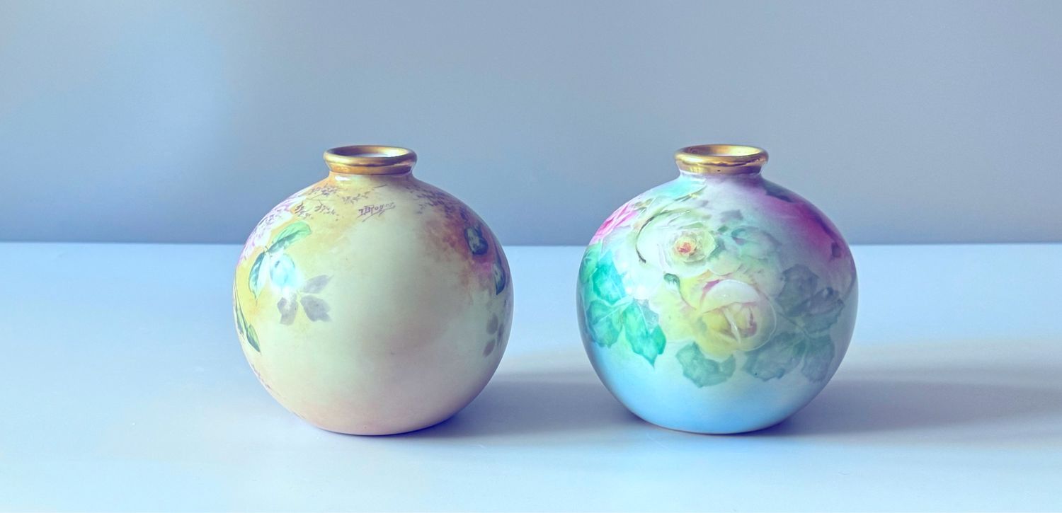 Старинные фарфоровые вазы. Limoges