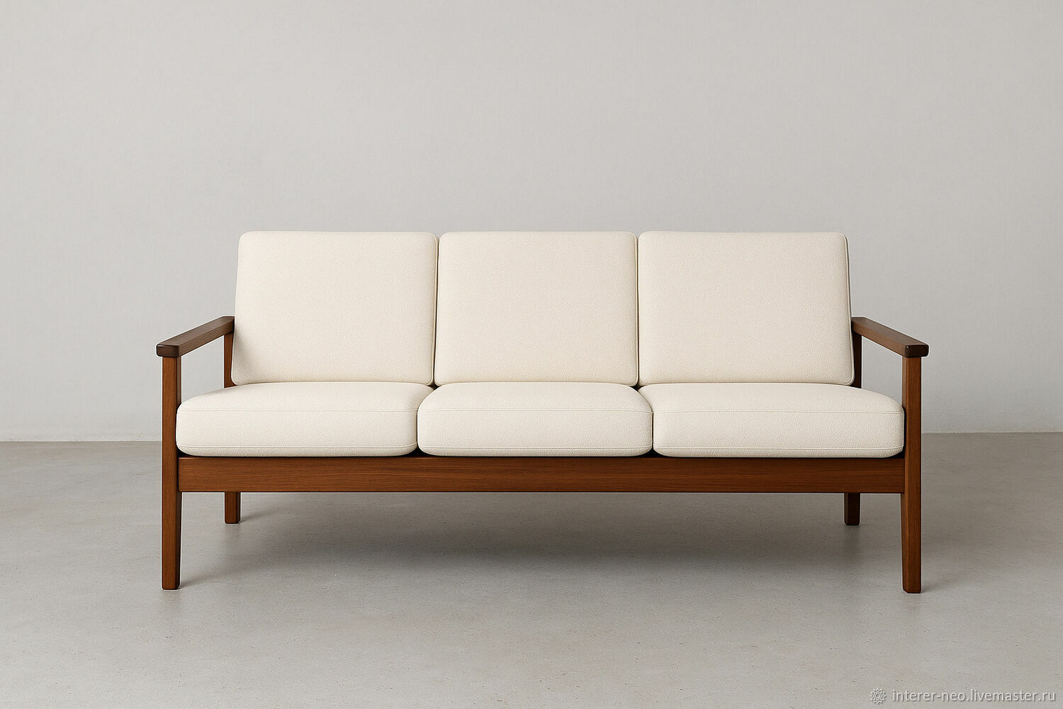 Диван из массива с текстильной обивкой | Минимализм | Ручная работа