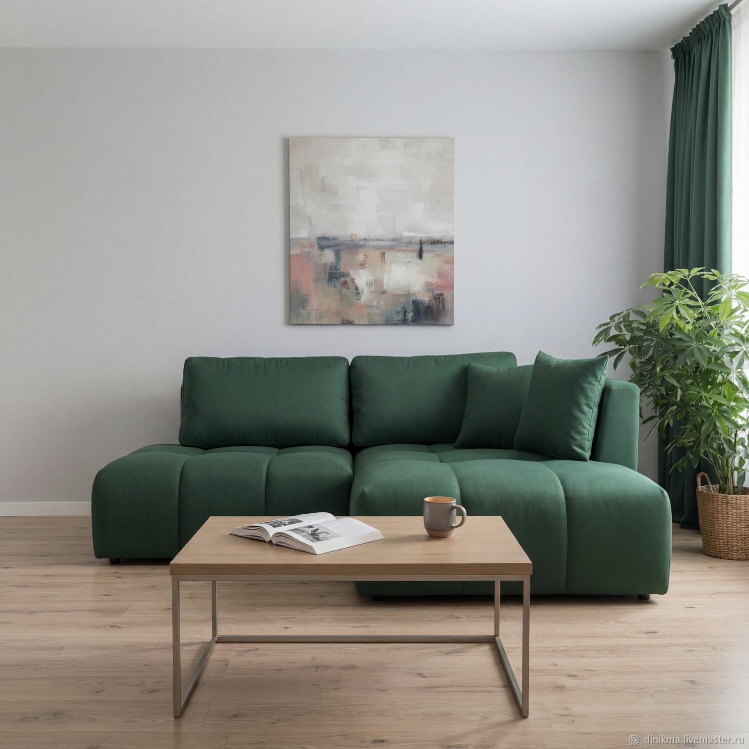 Дизайнерский диван Ронзин с оттоманкой