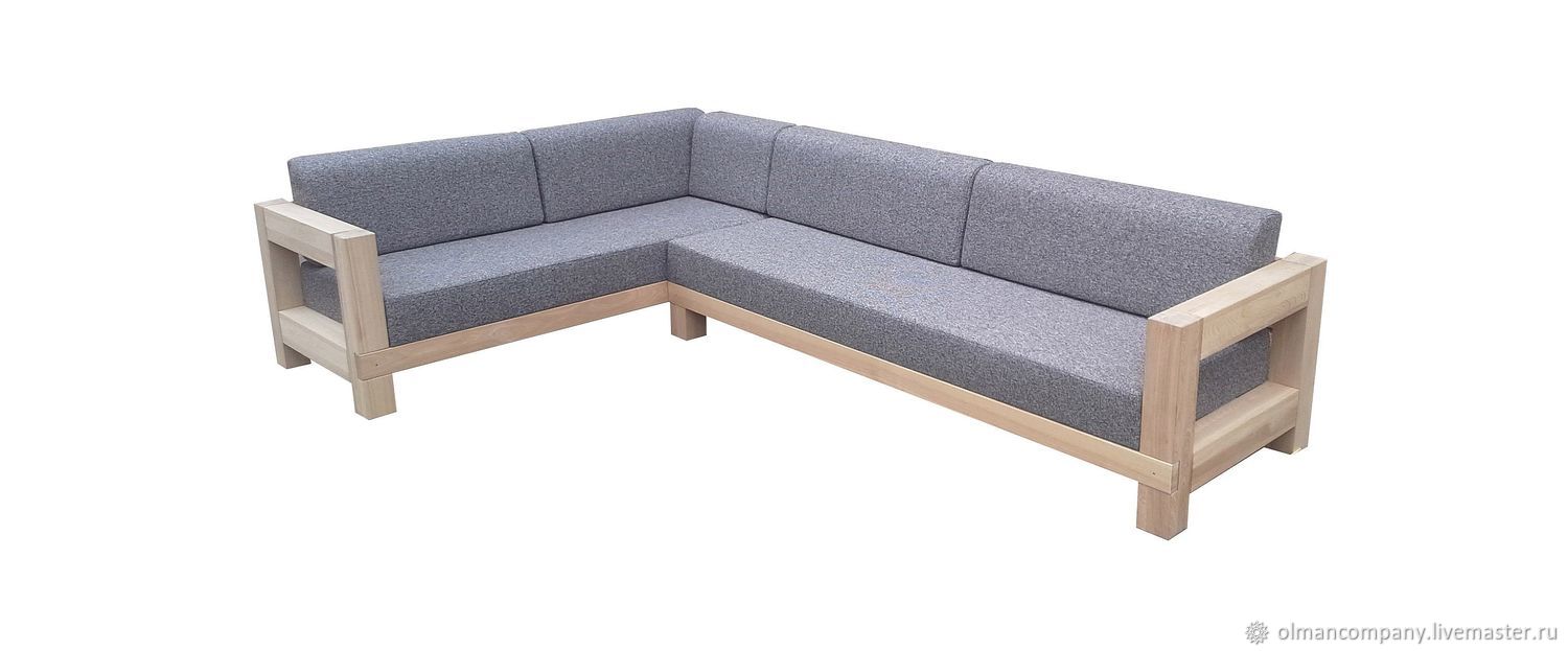 Диван мягкий из массива дерева