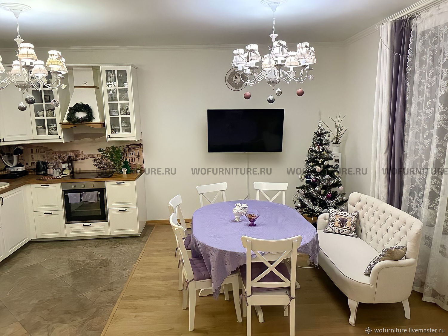 Диван на кухню с каретной стяжкой 