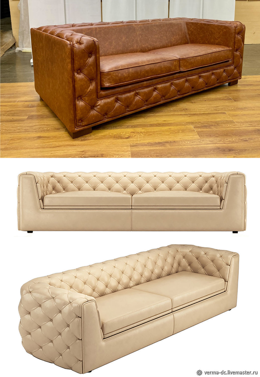 Диван Ар Деко с каретной стяжкой