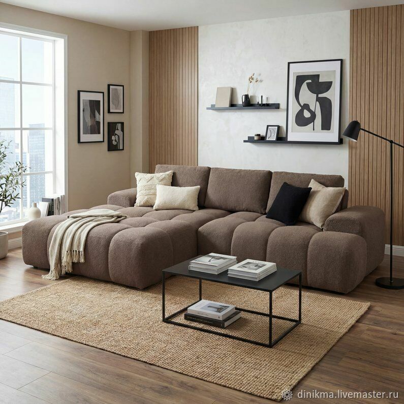 Дизайнерский диван Бамббл с оттоманкой