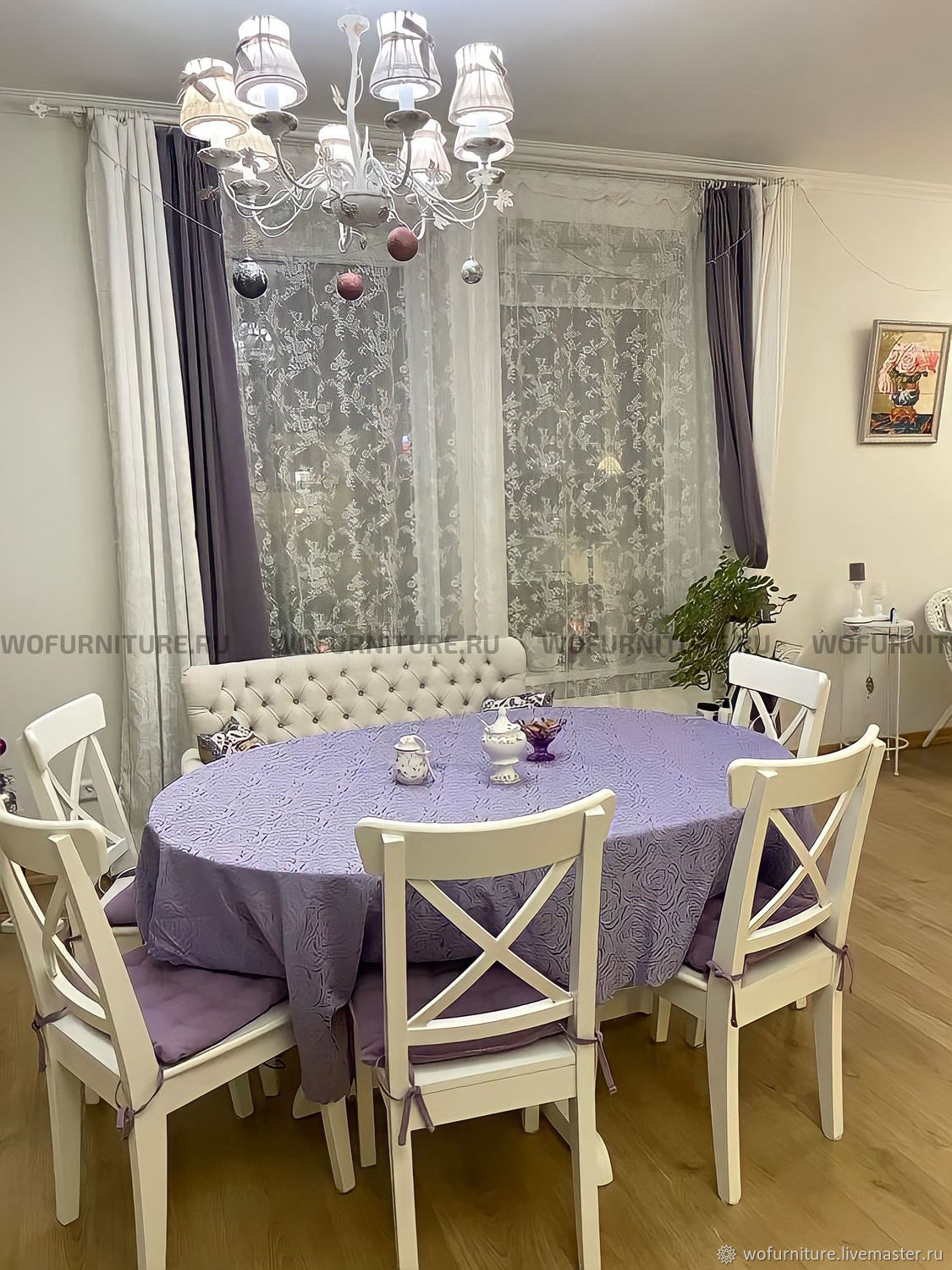 Диван на кухню с каретной стяжкой 