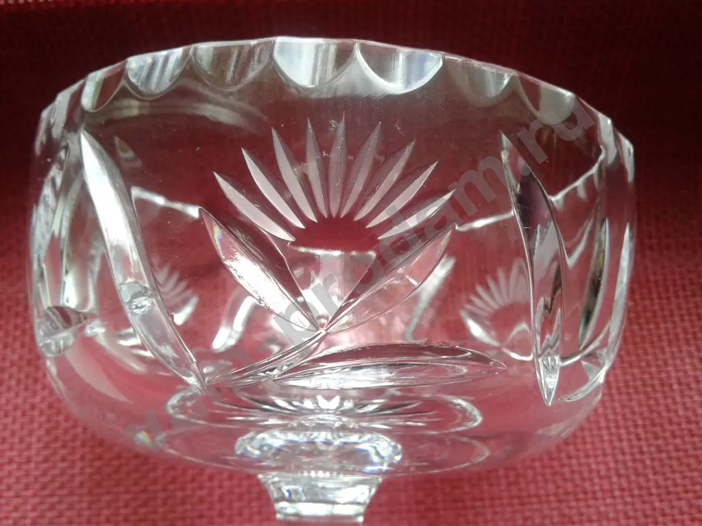 Ваза хрусталь на ножке Чехословакия времен СССР