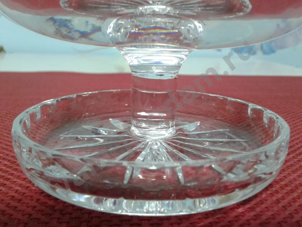 Ваза хрусталь на ножке Чехословакия времен СССР