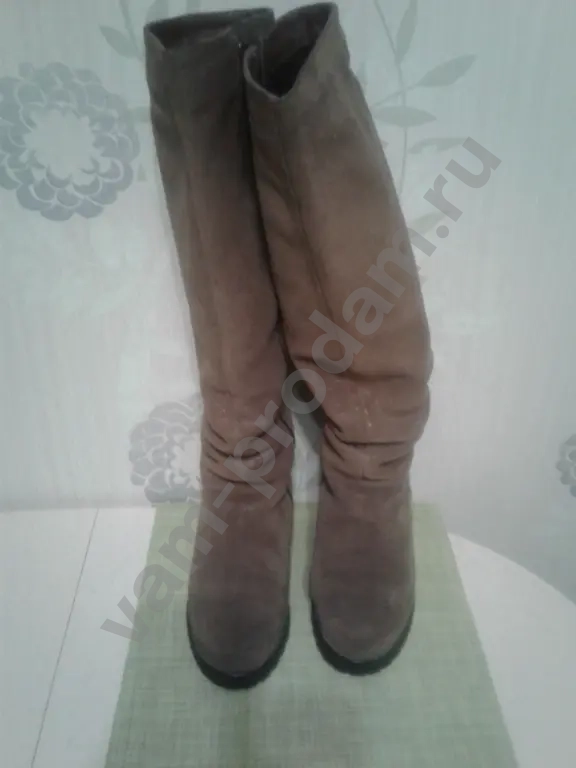 Сапоги замша евромех р.37