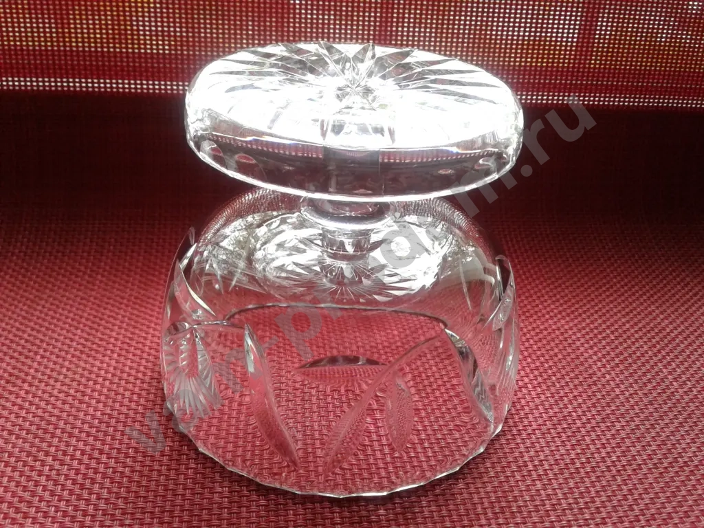 Ваза хрусталь на ножке Чехословакия времен СССР