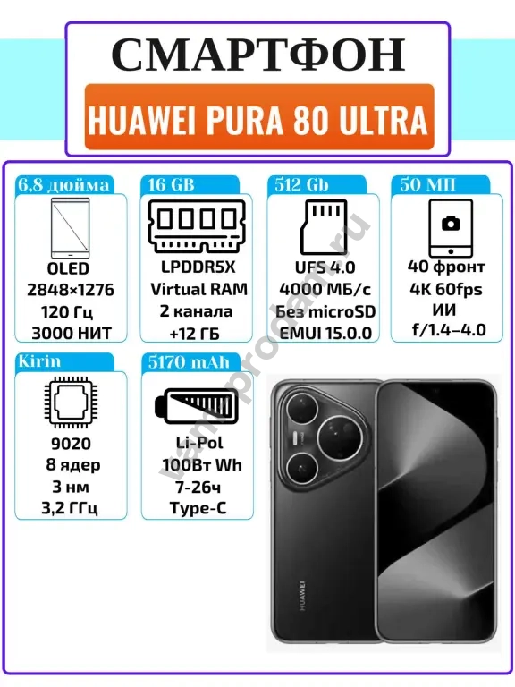 Смартфон Huawei Pura 80 Ultra 16/512 LMY-LX9