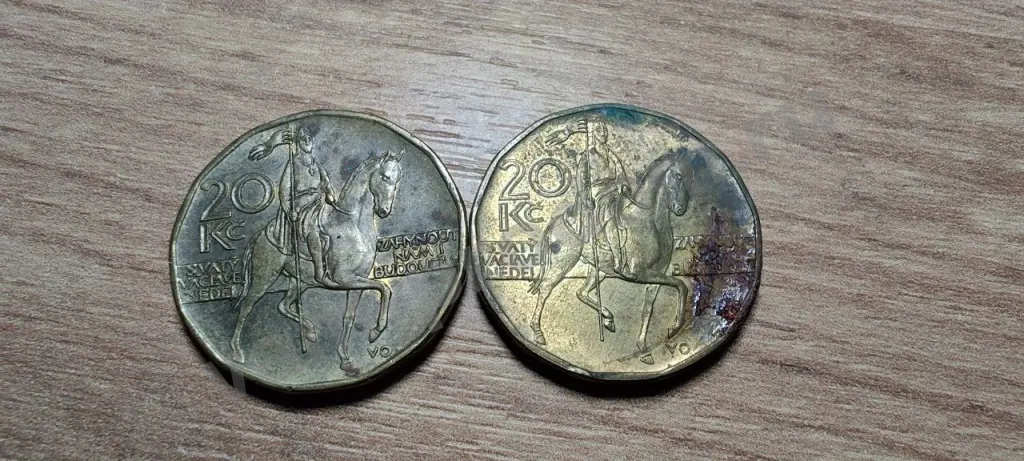 Монета Чехия 20 крон 1999 и 2017