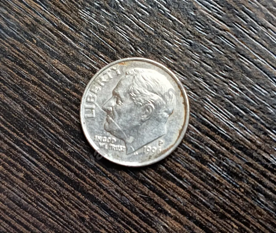 Монета 1 дайм (10 центов)сша- 1996г. перевёрнутая
