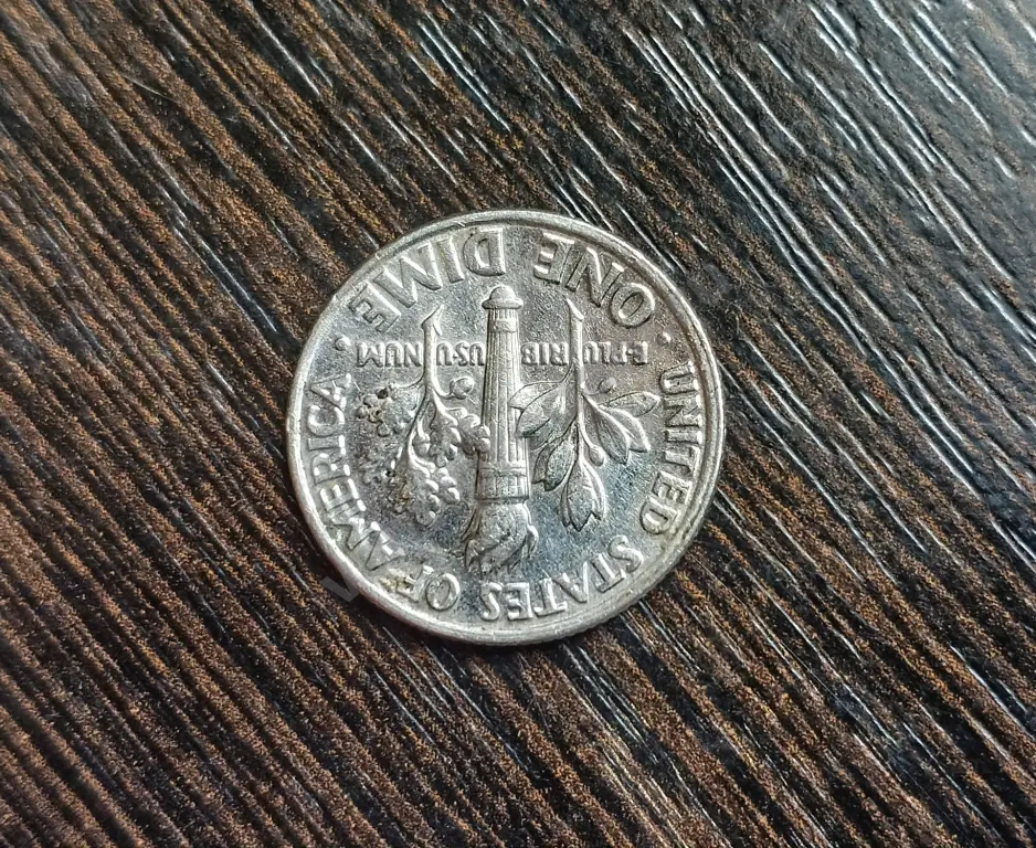 Монета 1 дайм (10 центов)сша- 1996г. перевёрнутая