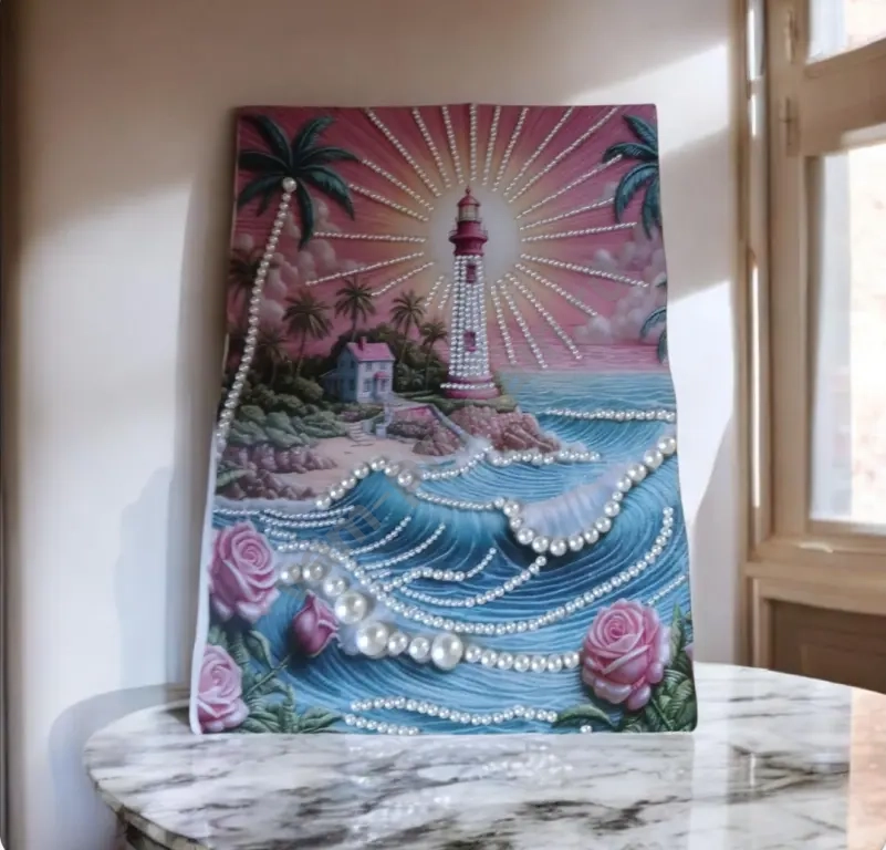 Картина жемчуг картонный холст