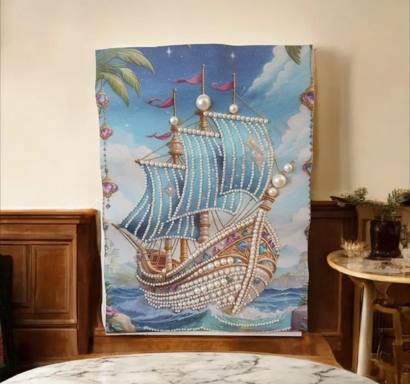 Картина жемчуг картонный холст