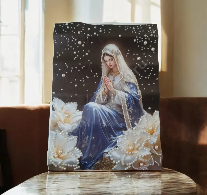 Картина жемчуг картонный холст