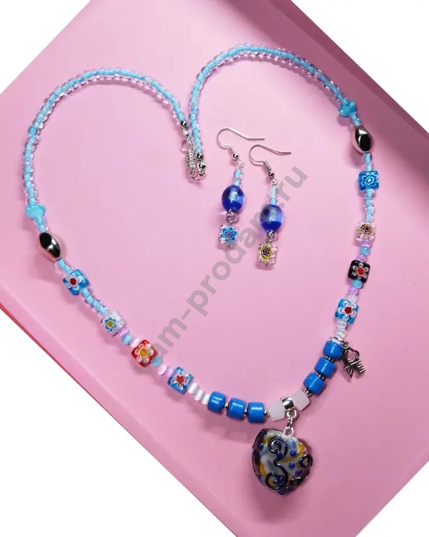 Небесная симфония: набор украшений с сердцем, ручная работа, новый