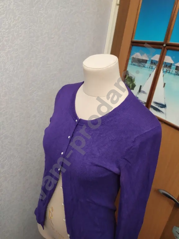 Кардиган фиолетовый вискоза