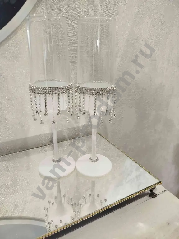 Свадебные бокалы,свадебный поднос для колец