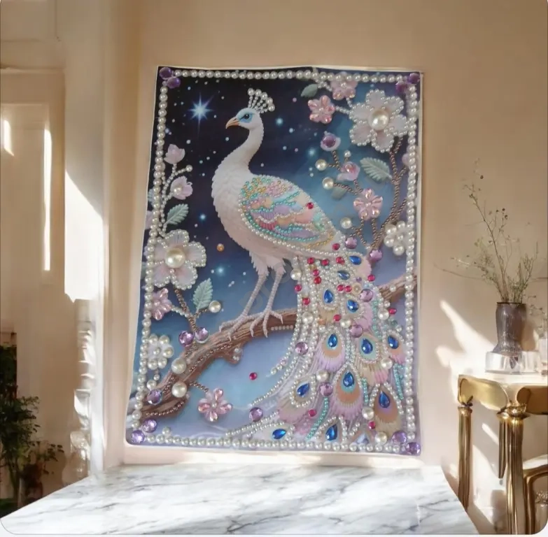 Картина жемчуг картонный холст