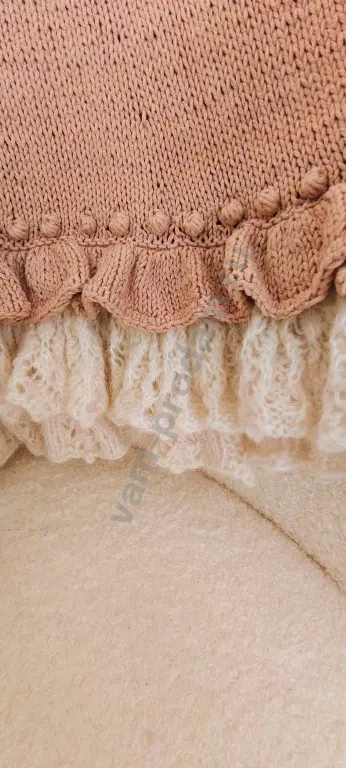 Туника ручной работы с вышивкой и мохером (рост 110)