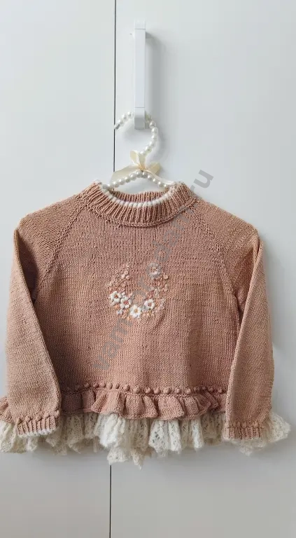 Туника ручной работы с вышивкой и мохером (рост 110)