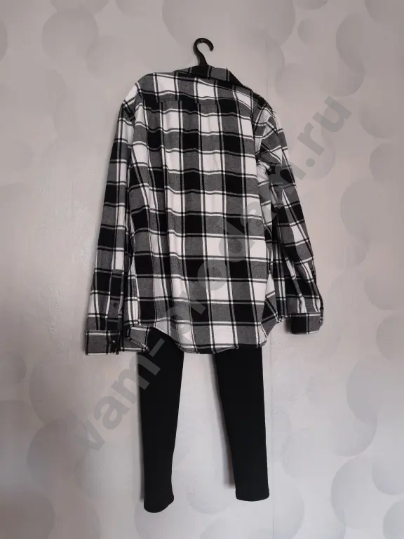 Лосины тёплые в рубчик + рубашка