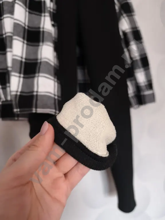 Лосины тёплые в рубчик + рубашка