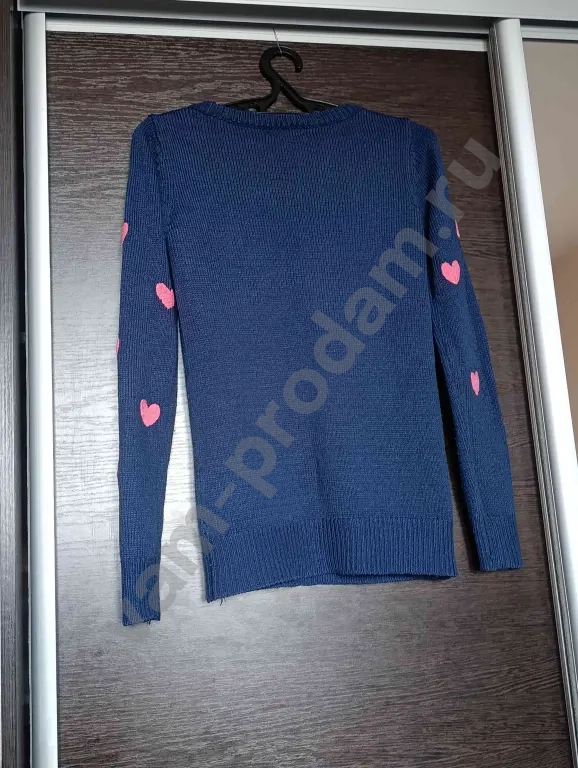 Женский свитер mdsjeans с розовыми сердечками,44 р
