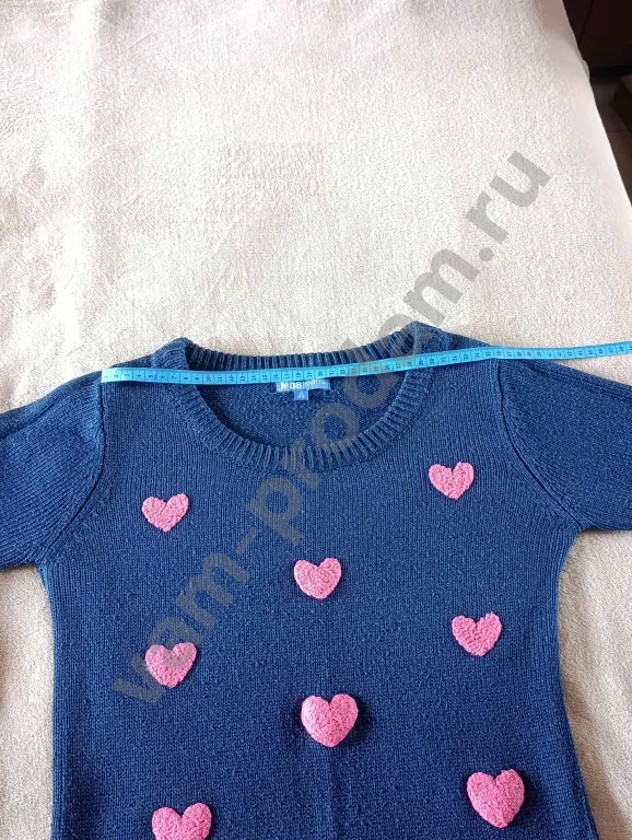 Женский свитер mdsjeans с розовыми сердечками,44 р