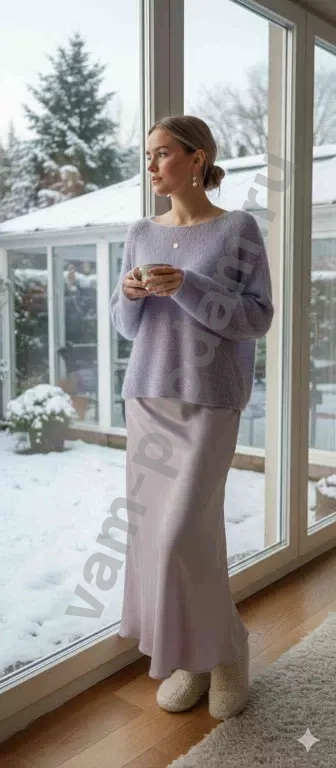 Джемпер мохер лаванда 46 48 р