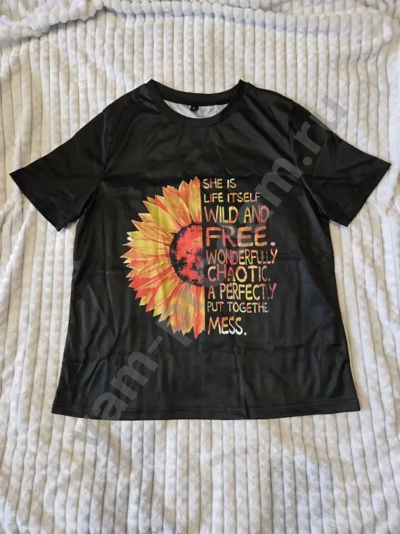 Футболка женская с цветком размер L