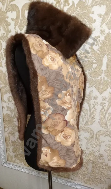 Манишка норковая цвет орех