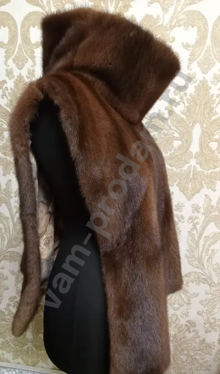 Манишка норковая цвет орех