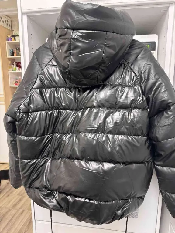 куртка зимняя с ЭКО кожей