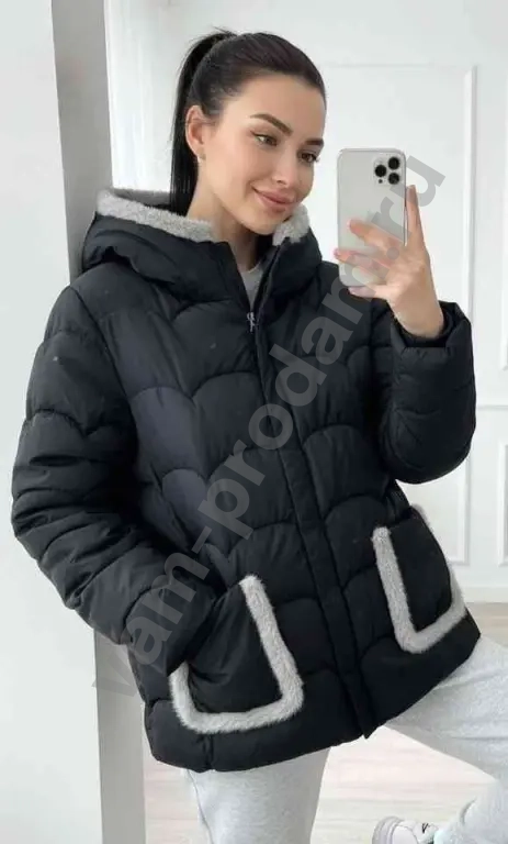 куртка зимняя с искусственной норкой