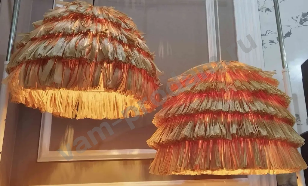 Пушистый светильник, люстра, мохнатый абажур