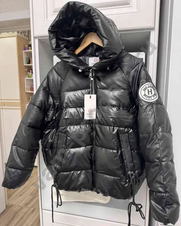 куртка зимняя с ЭКО кожей