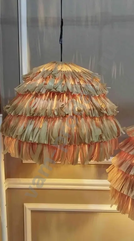 Пушистый светильник, люстра, мохнатый абажур