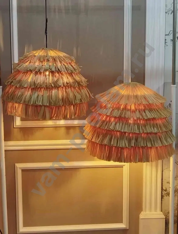 Пушистый светильник, люстра, мохнатый абажур