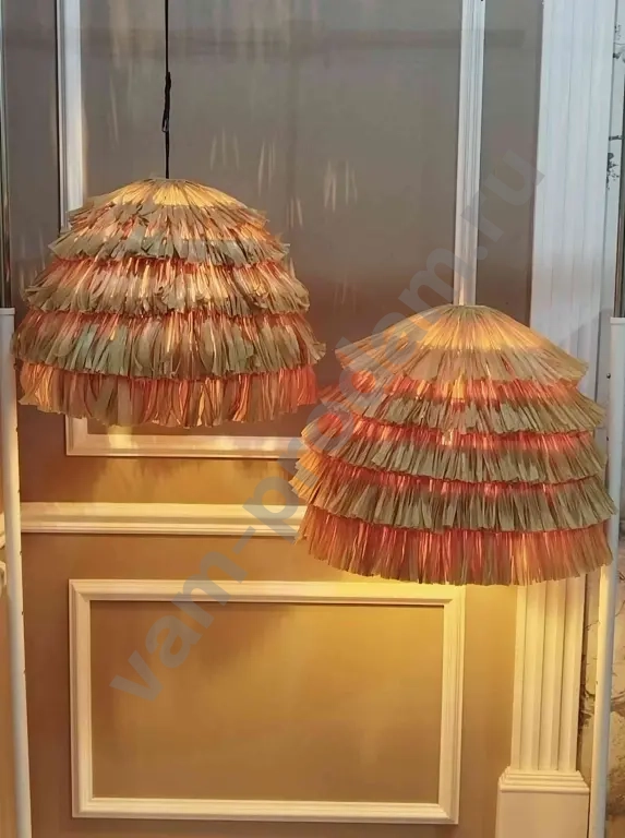 Пушистый светильник, люстра, мохнатый абажур