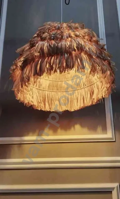 Пушистый светильник, люстра, мохнатый абажур