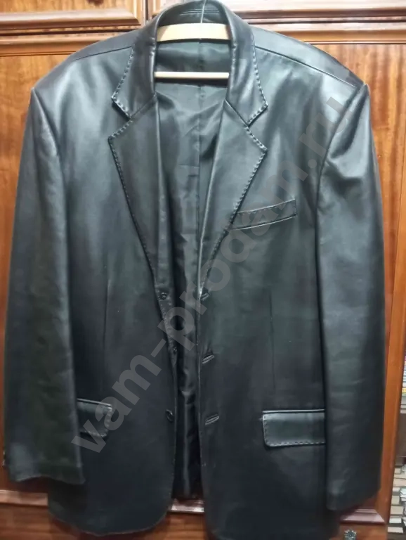 мужской кожаный пиджак р54